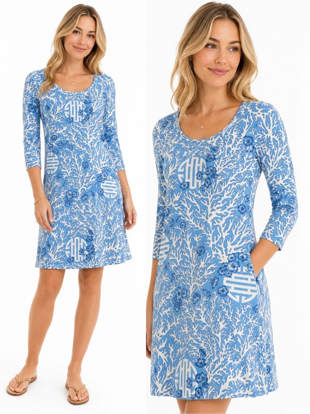 Manuel Canovas Women’s Blue Coral Dress Size Medium 8/10